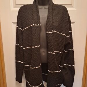 Rachel Zoe Black and White Textured Cardigan